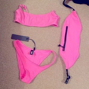 Hot Pink Triangl Swimsuit (Bottoms size XS, Top Size Small)